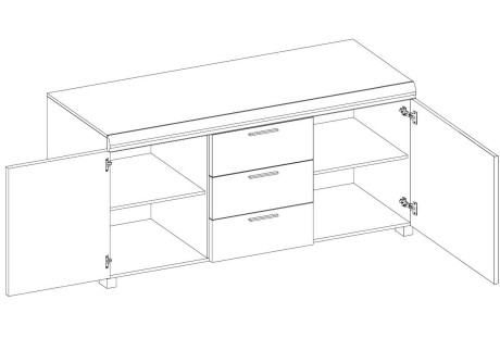 Komoda Ola m-415 biaĹy / biaĹy poĹysk