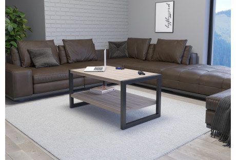 Stolik kawowy w stylu industrialnym Roma - dÄb sonoma trufel