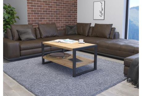 Stolik kawowy w stylu industrialnym Roma - dąb artisan