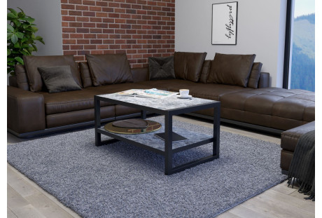 Stolik kawowy w stylu industrialnym Roma - arian niebieski