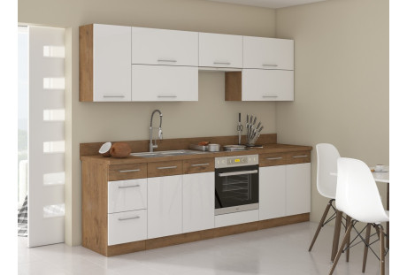 Kuchnia Vigo biały  połysk (a)- 2,6m