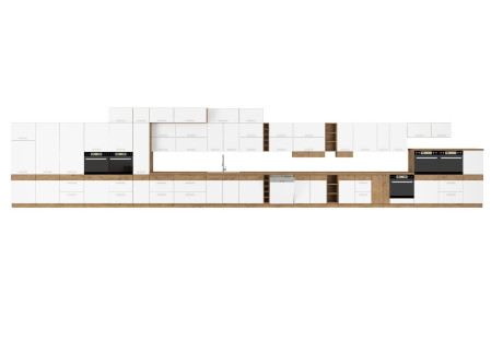 Meble kuchenne Vigo biały połysk / dab lancelot 3,9m x 1,5m (b)