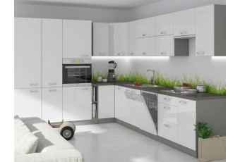 Meble kuchenne Bianca biały połysk / szary matowy 3,3 m x...