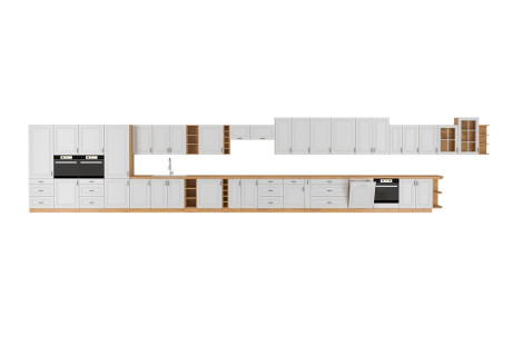 Meble kuchenne Stilo biały / dab artisan 2,65 m x 3,0 m x 1,8 m