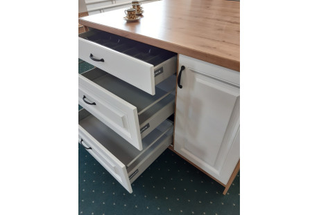 Meble kuchenne Stilo biały / dab artisan 2,6 m