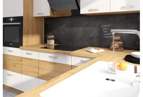 Meble kuchenne Artisan biały połysk / dab artisan 2,6 m