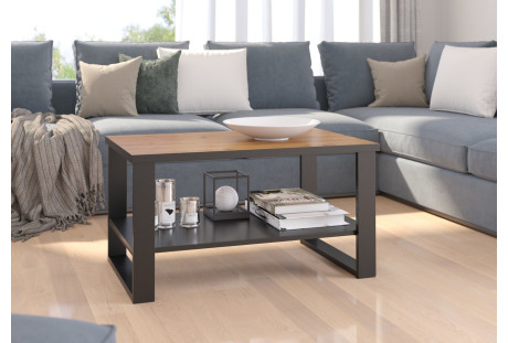 Stolik kawowy w stylu industrialnym Galia - dąb Artisan