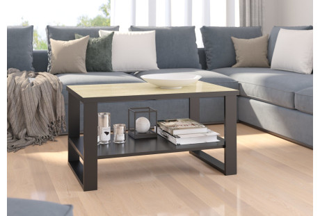 Stolik kawowy w stylu industrialnym Galia - Tawertyn połysk