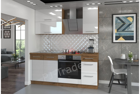 Kuchnia Vigo biały  połysk (a)- 1,8 m