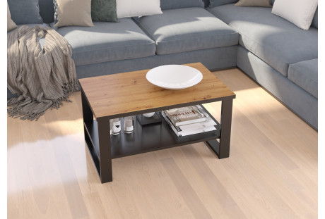 Stolik kawowy w stylu industrialnym Galia - dąb Artisan