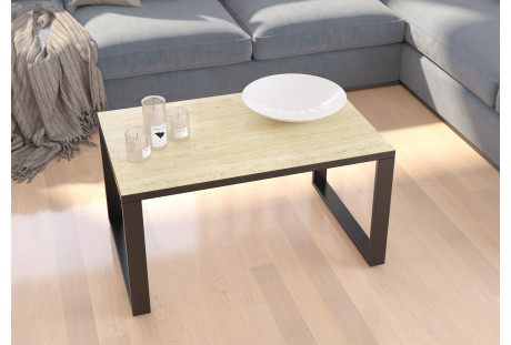 Stolik kawowy Eko styl industrialny - Tawertyn połysk