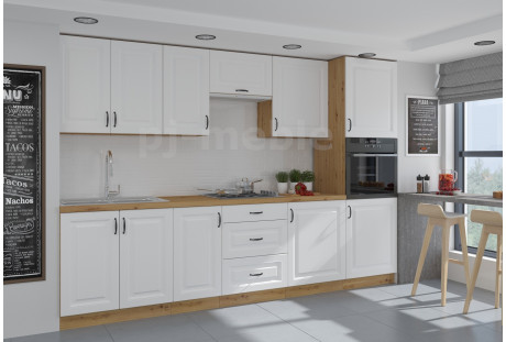 Meble kuchenne Stilo biały / dab artisan 3 m