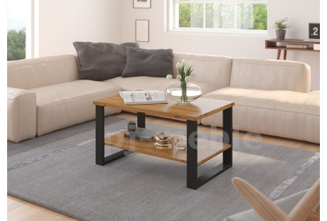 Stolik kawowy w stylu industrialnym Scala - dąb artisan