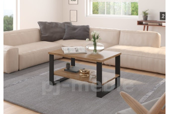 Stolik kawowy w stylu industrialnym Scala - dąb lancelot