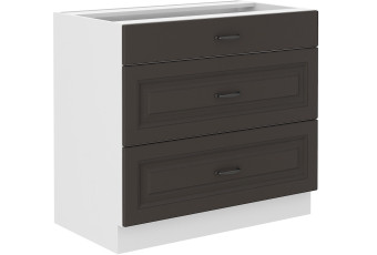 Szafka dolna szufladowa 80 D 3S BB - STILO GRAFIT / BIAŁY