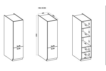 Komin do bufetu, kredensu Maria - kolor biały 2