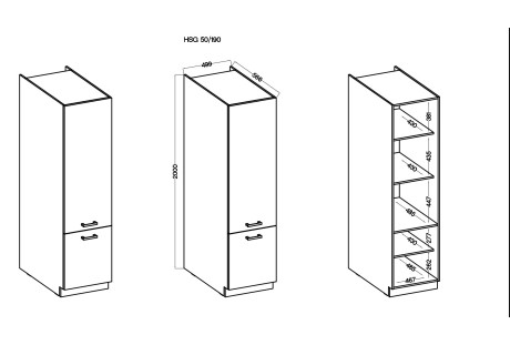Komin do bufetu, kredensu Maria - kolor biały