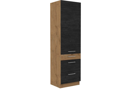 Szafka wysoka 60 cm,  60 DKS-210 3S 1F -  VIGO DARK WOOD, PJ-MEBLE