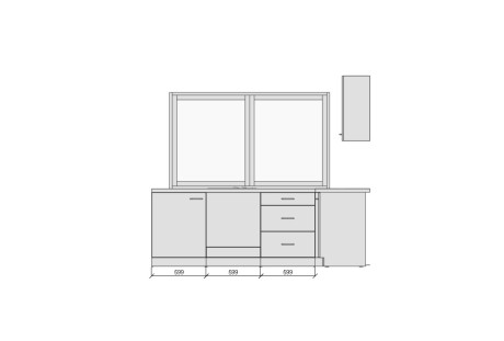 Meble kuchenne Modena, zam klienta 2,4m na 1,5