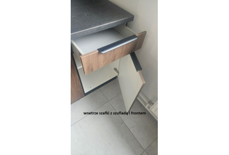 Kuchnia Mona, 260 cm, orzech okapi / czarny mat