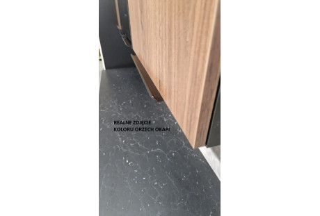 Kuchnia Arko-Mona, 350 cm, Cashmere / czarny mat/orzech okapi