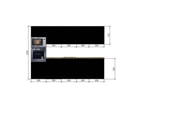 Meble kuchenne Siena, zam klienta 2,9m