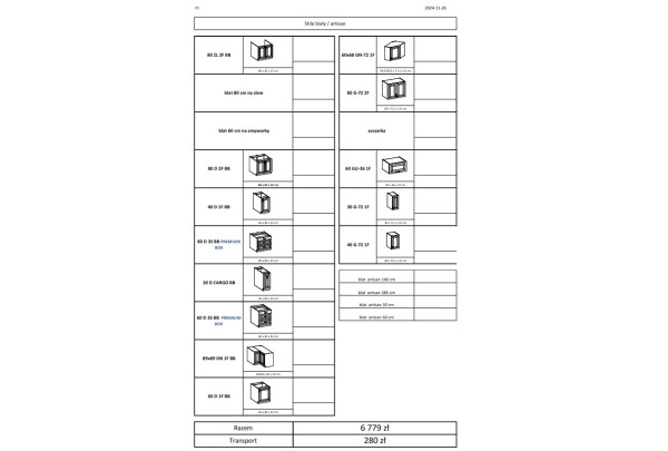 Meble kuchenne Stilo - zam klienta