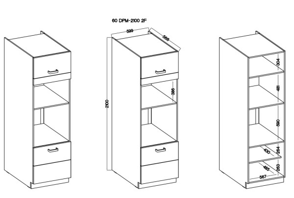 Szafka wysoka-kominowa 60 cm do...